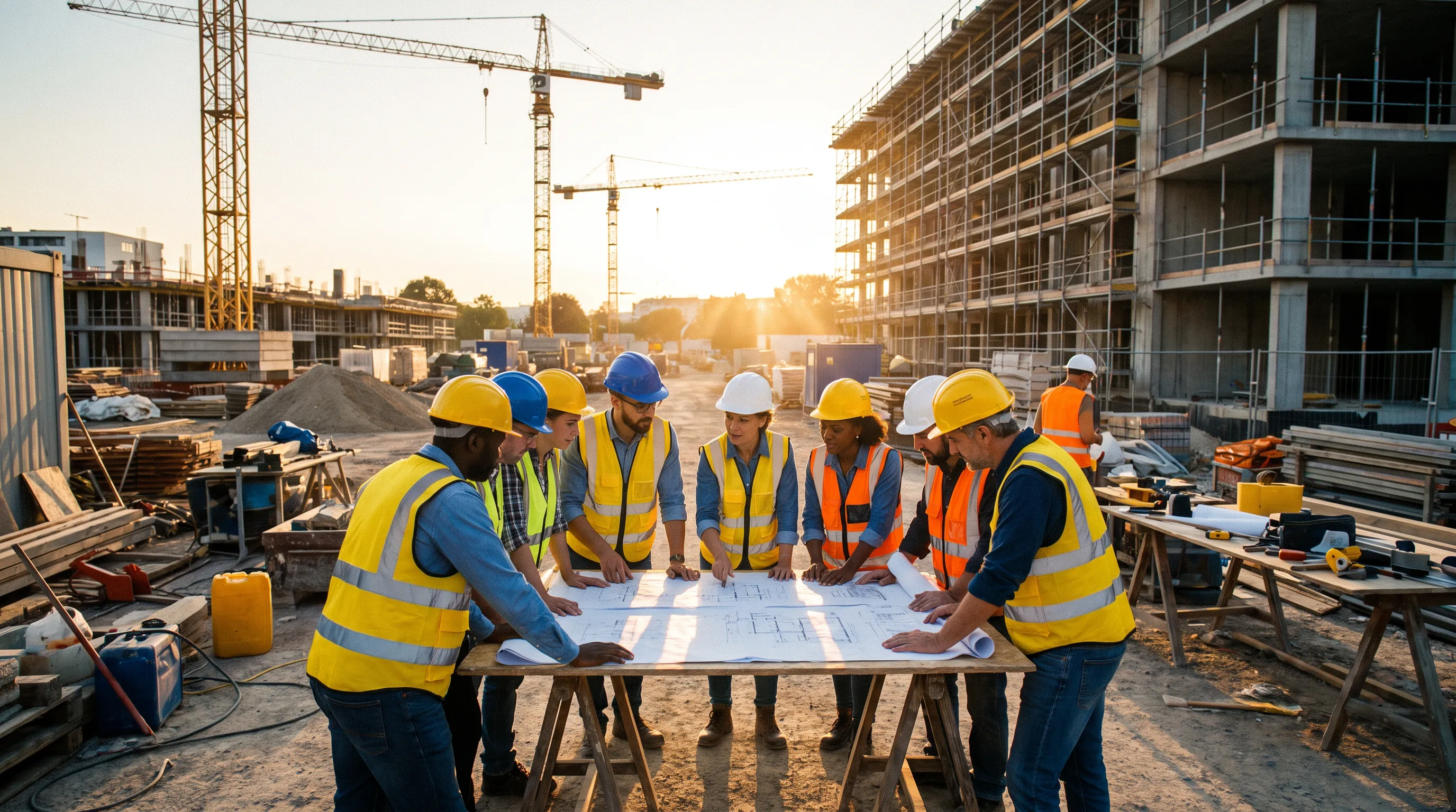 Equipo de trabajo en obra